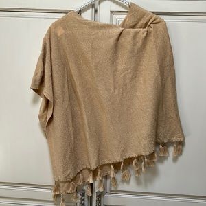 Lilly Pulitzer gold metallic Poncho with tassels